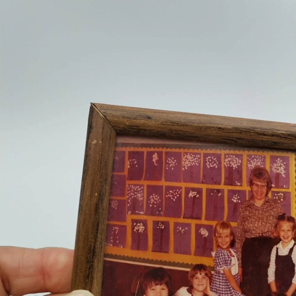 Lot of 2 Vintage 1970s/1980s Kindergarten / Preschool Class Photographs in Frame